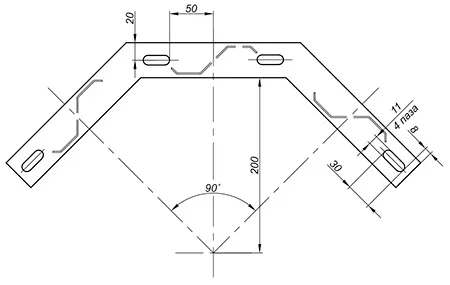 Поворот вертикальный для лестниц кабельных тип 1
